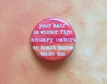 January Embers / Stephen King / IT Pinback Button