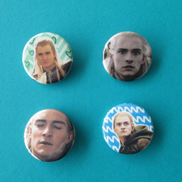 Lord of the Rings Legolas Pinback Buttons (or Magnets) - the Derp Editions