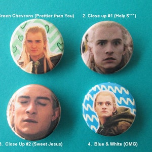 Lord of the Rings Legolas Pinback Buttons or Magnets the Derp Editions image 2