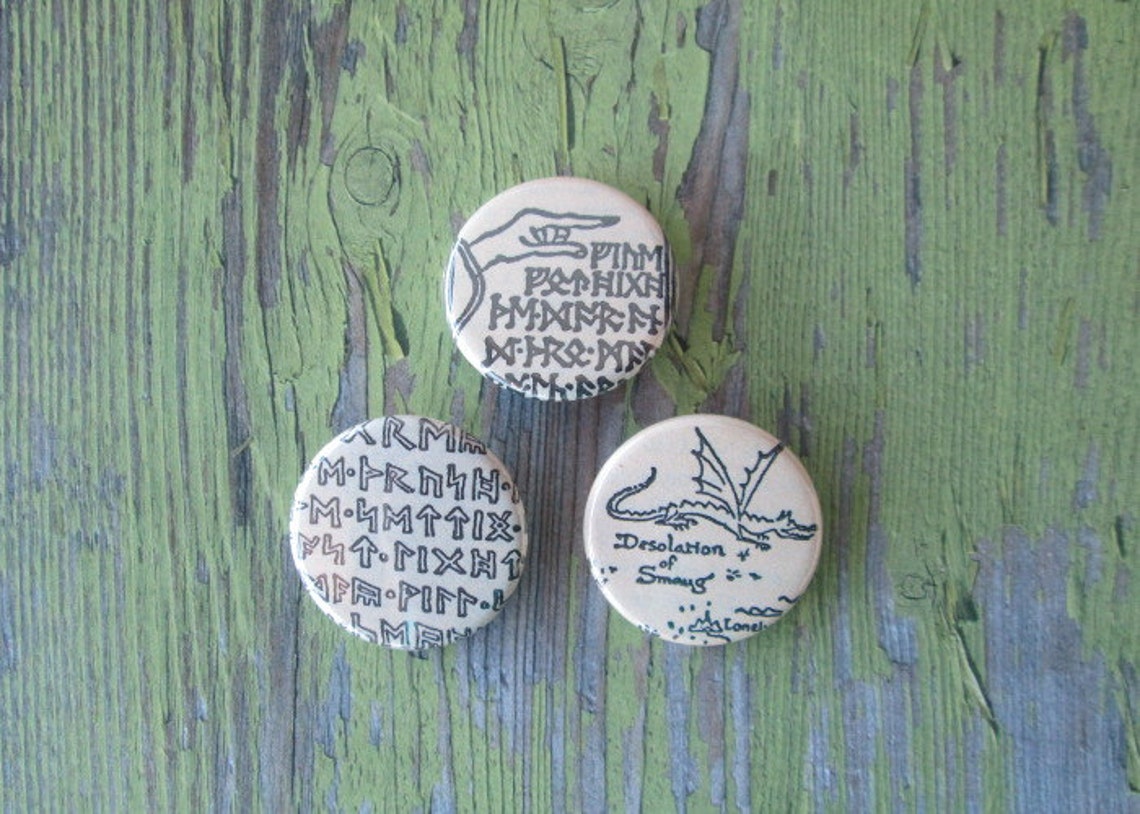 The Hobbit Thorin's Map Pinback Buttons or Set Etsy