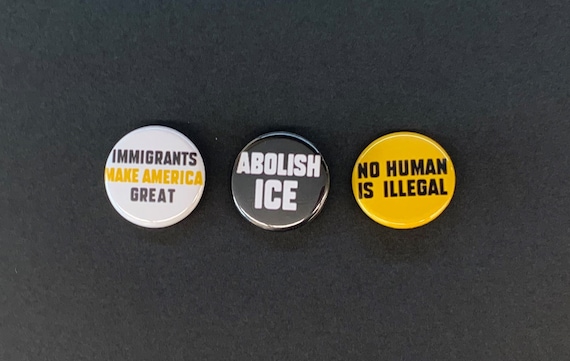 Abolish ICE Pinback Buttons or Magnets