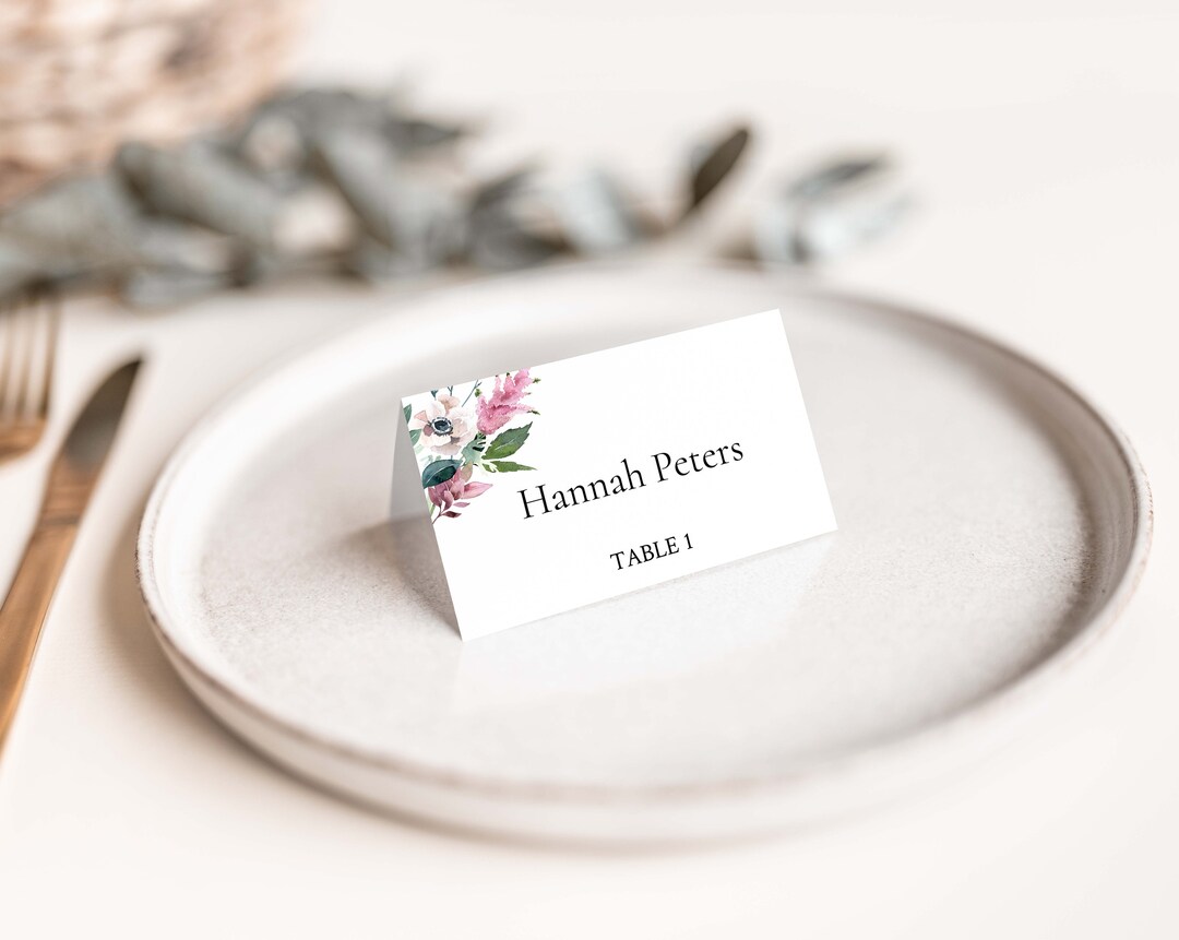 DIY Table Name Card Printable Table Name Card Wedding Place Etsy