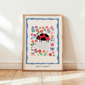 Ladybug Nursery Art Print: Whimsical Giclée Wall Decor
