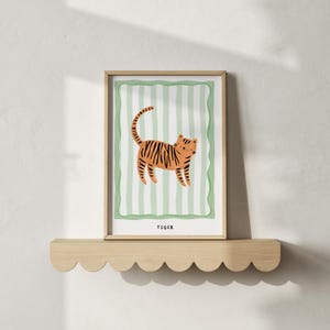 Tiger wall art, nursery tiger print, jungle animal decor, kids room artwork, safari nursery poster, gender neutral kids print