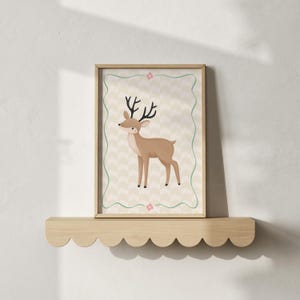 Deer Nursery Art Print: Woodland Animal Giclée Poster