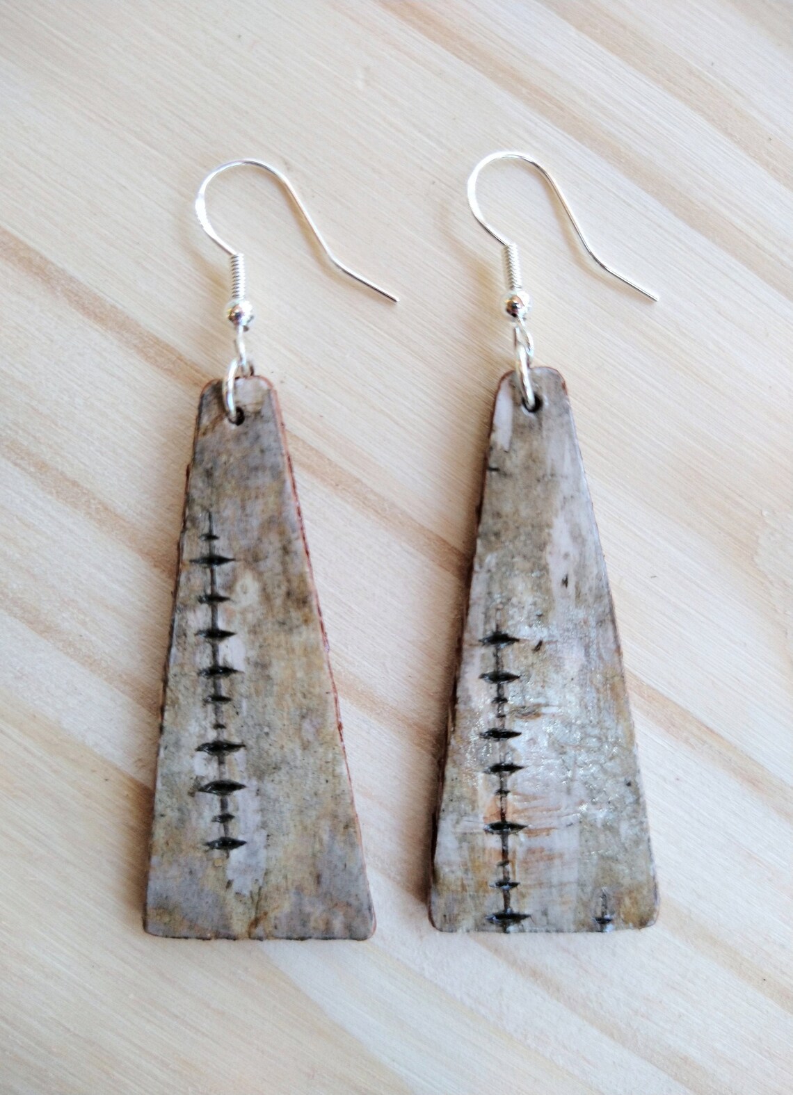 Birch Bark Earrings Etsy