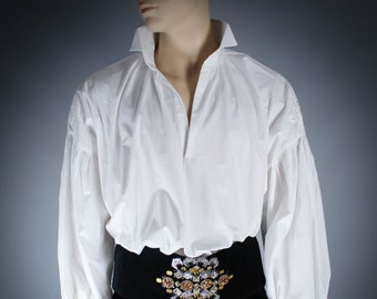 Sale Sizem18th Century Men S Shirt Men S White Etsy