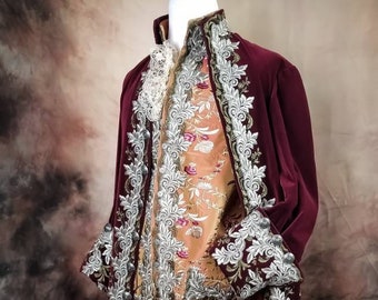 Rococo Costume, 18th Century Frock Coat,18th Century Men's Coat, Men's Rococo Coat,18th Century Men's Clothing, Cosplay, Christmas present