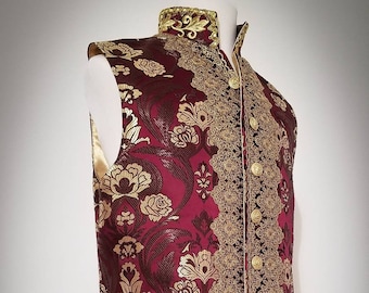 18th Century Men's Vest, 18th Century Men's Costume, Men's Rococo Vest, Men's Long Waistcoat, 18th Century Men's Fashion, Cosplay Costume