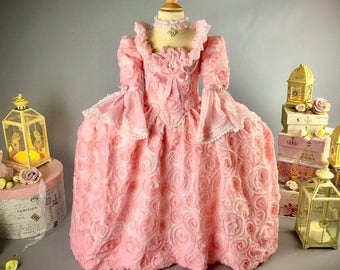 Marie Antoinette Dress, Masquerade Dress, Pink Dress For Girls, Marie Antoinette Costume, 18th Century Dress, 18th Century corset.