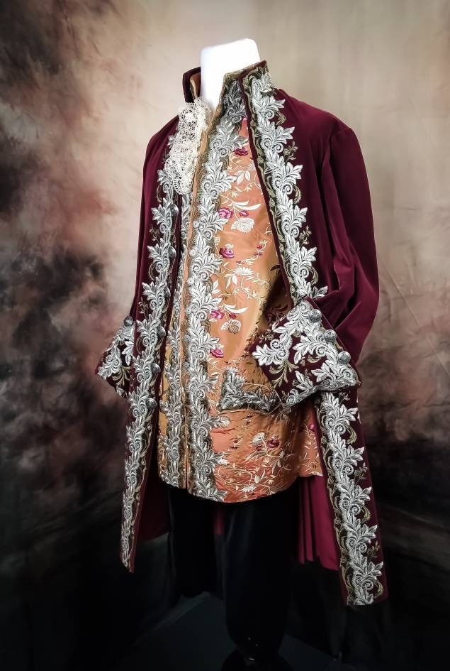 ロココ コスチューム、18 世紀のフロック コート、18 世紀のメンズ