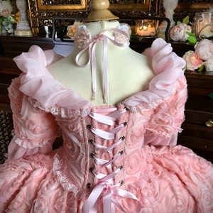 Marie Antoinette Dress, Masquerade Dress, Pink Dress For Girls, Marie Antoinette Costume, 18th Century Dress, 18th Century corset. image 4