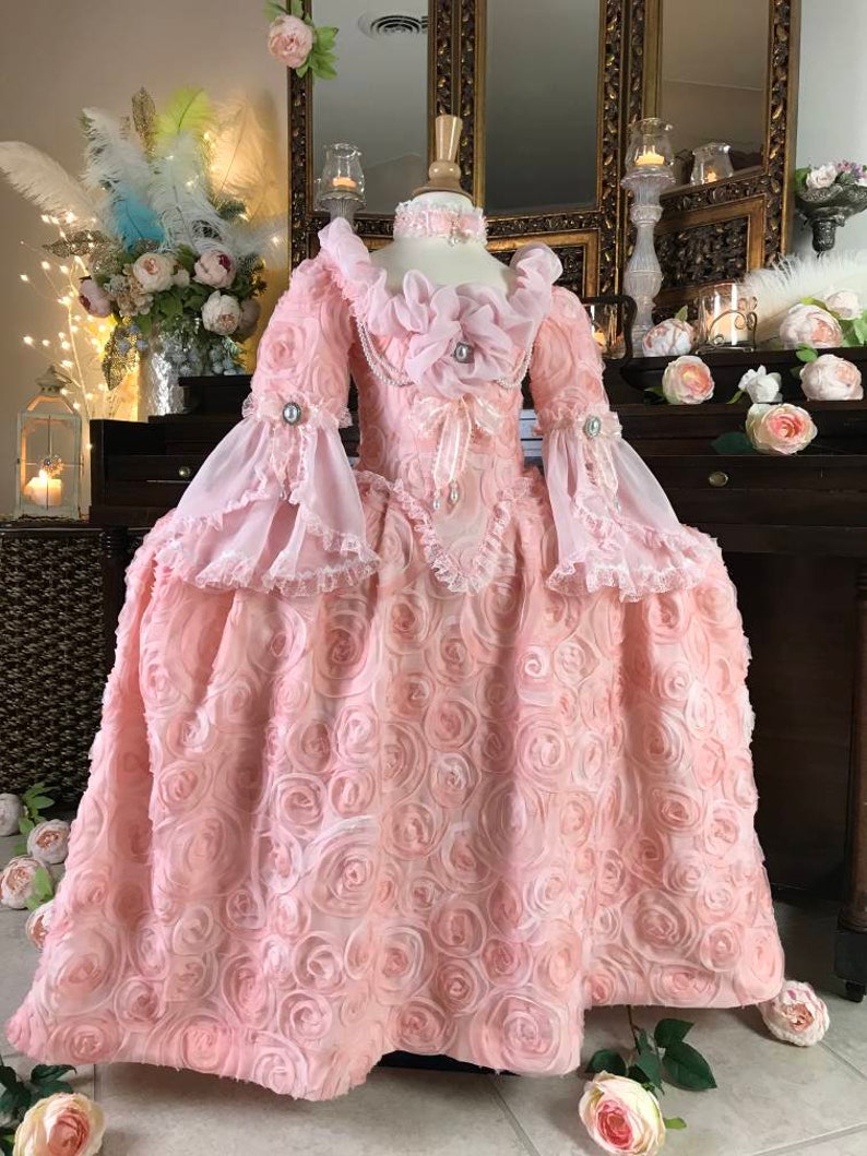 Marie Antoinette Dress, Masquerade Dress, Pink Dress For Girls, Marie Antoinette Costume, 18th Century Dress, 18th Century corset. image 2