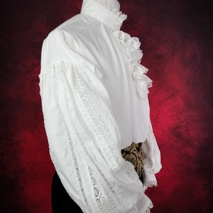 18th Century Clothing, Men&#39;s Shirt,Men&#39;s White Shirt, Men&#39;s Lace Shirts, Rococo Shirt, Poet Shirt, Cosplay Costume