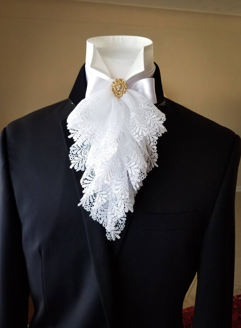 White Lace Jabot 18th Century Men's Fashion Men's Etsy