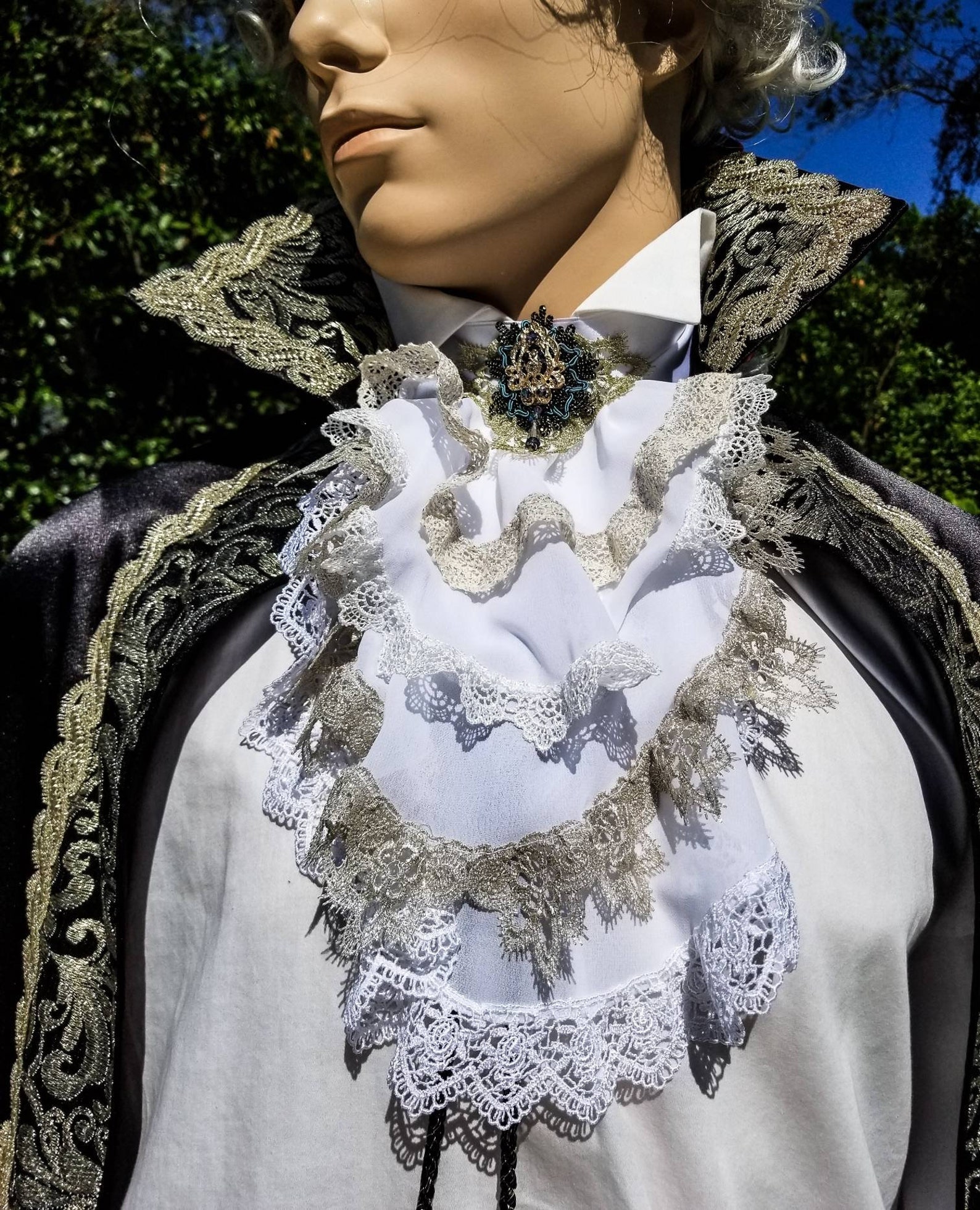 Encaje de marfil Jabot moda masculina del siglo XVIII camisa Etsy