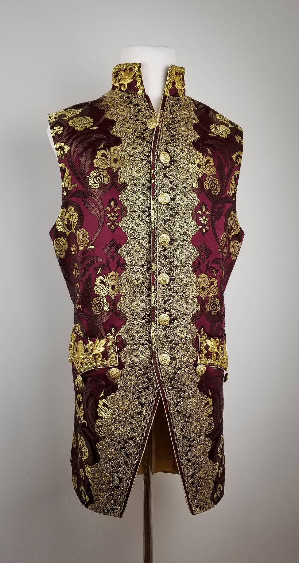18th Century Men's Vest, 18th Century Men's Costume, Men's