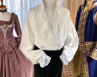 18th Century Clothing, Men's Shirt with Cravat.