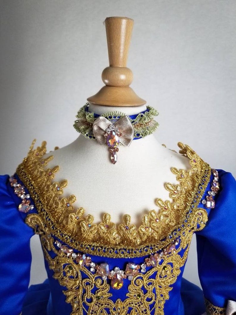 Marie Antoinette Dress, Masquerade Dress, Royal Blue Gold Dress For Girls, Marie Antoinette Costume, 18th Century Dress, 18th Century corset image 7