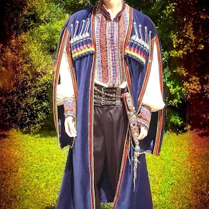 Men's Costume, Cossack Costume, Folk Costume, Men's Hat, Fur Hat, Historical Costume, Men's Coat, Men's Shirt, Cosplay Warrior Costume. image 1