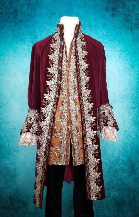 Rococo Costume, 18th Century Frock Coat,18th Century Men's Coat