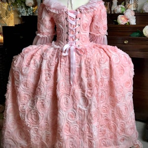 Marie Antoinette Dress, Masquerade Dress, Pink Dress For Girls, Marie Antoinette Costume, 18th Century Dress, 18th Century corset. image 3