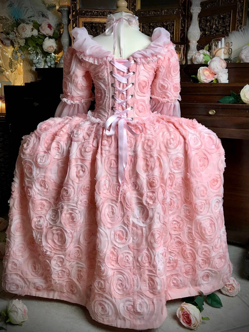 Marie Antoinette Dress, Masquerade Dress, Pink Dress For Girls, Marie Antoinette Costume, 18th Century Dress, 18th Century corset. image 3