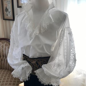 18th Century Clothing, Men's Shirt,Men's White Shirt, Men's Lace Shirts, Rococo Shirt, Poet Shirt, Cosplay Costume