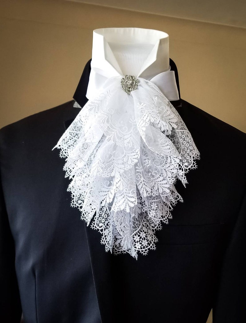 White Lace Jabot 18th Century Men's Fashion Men's Etsy