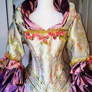 18th Century Dress, Marie Antoinette Costume, 18th Century Closing.