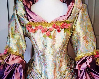 18th Century Dress, Marie Antoinette Costume, 18th Century Closing.