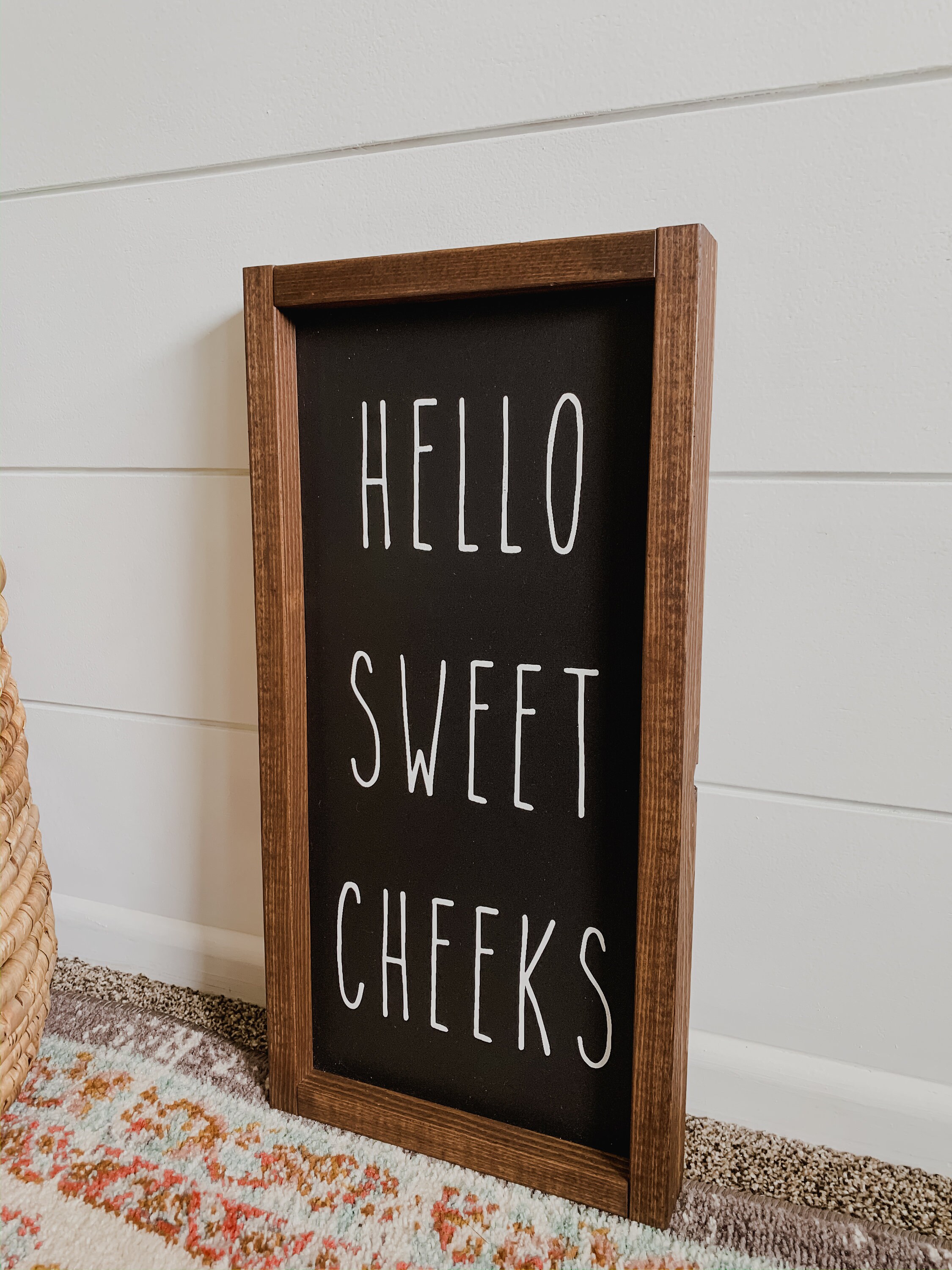 Hello Sweet Cheeks Sign - Love Sign - Bathroom Sign - Bedroom Sign ...