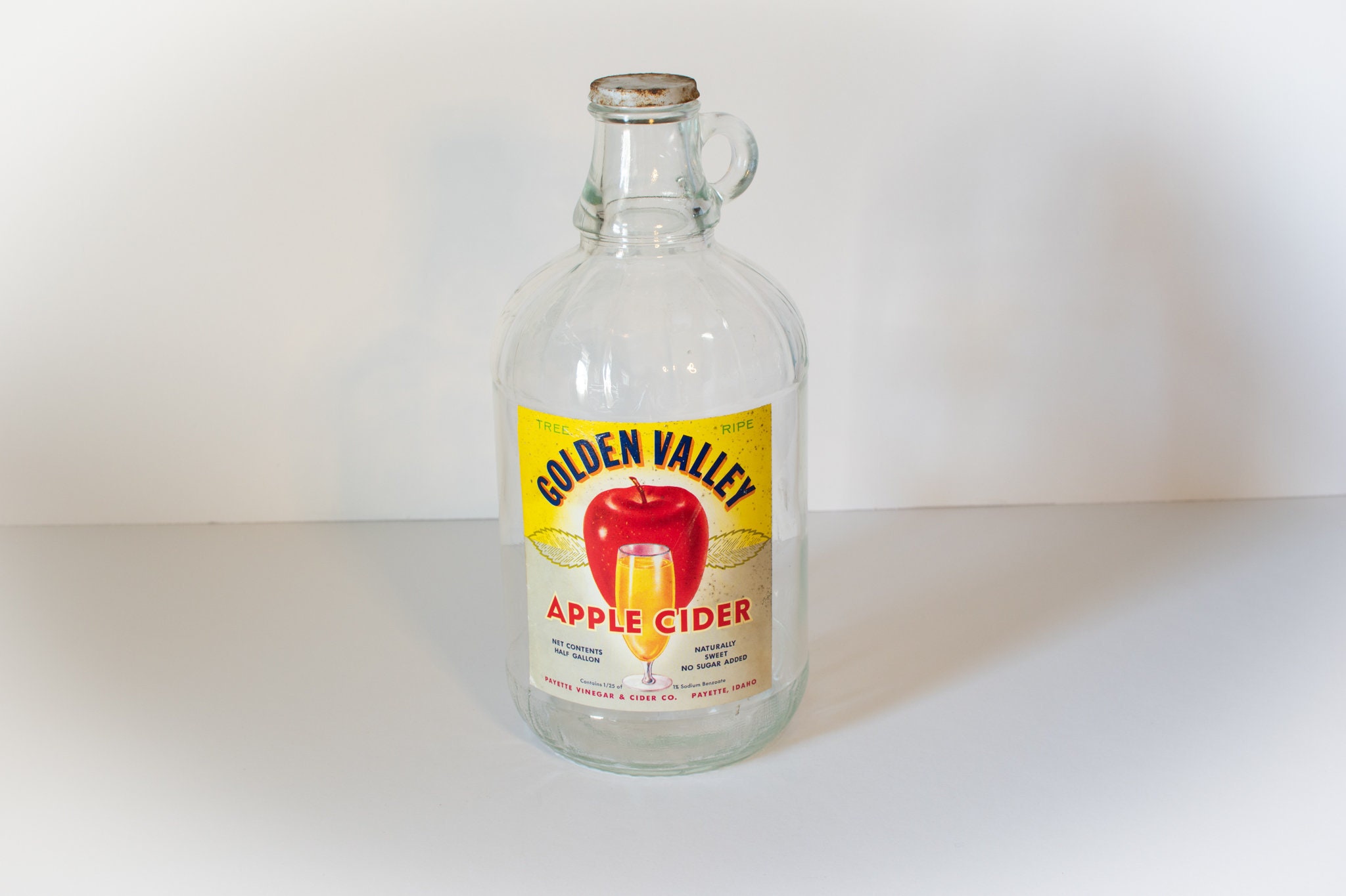 Vintage Apple Cider Glass Bottle Golden Valley Apple Cider Etsy
