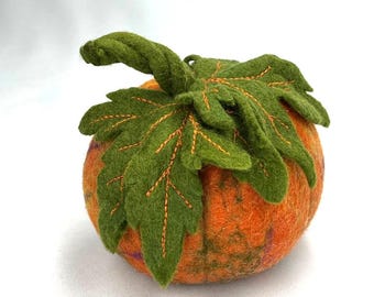 textile decor for cafe artificial pumpkin halloween accessory handmade Halloween decorations Felted Pumpkin handcrafted Accessory