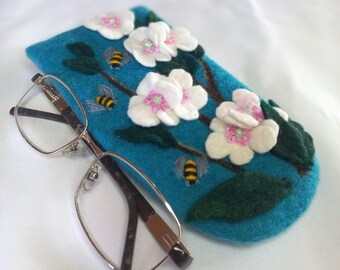 Vilten brillenetui, cadeau, etui van natuurlijke wol, brillenhouder, accessoires, brillenetui, zonnebrillenetui, handgemaakt
