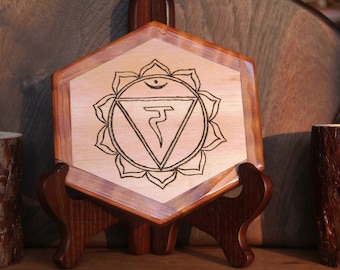 solar plexus chakra crystal grid, crystal grid, meditation grid, crystal grids, crystal grid set, wood crystal grid, chakra crystal grid