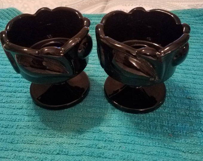 Black Tiara Glass Candle Holder