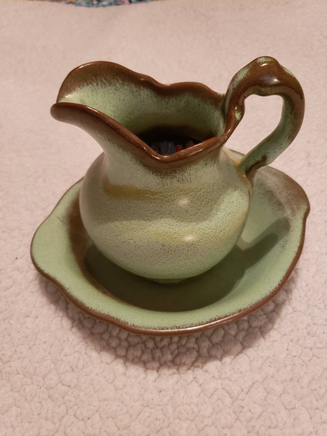 Frankoma Pottery Pitcher and Bowl Set No 30B Frankoma Etsy