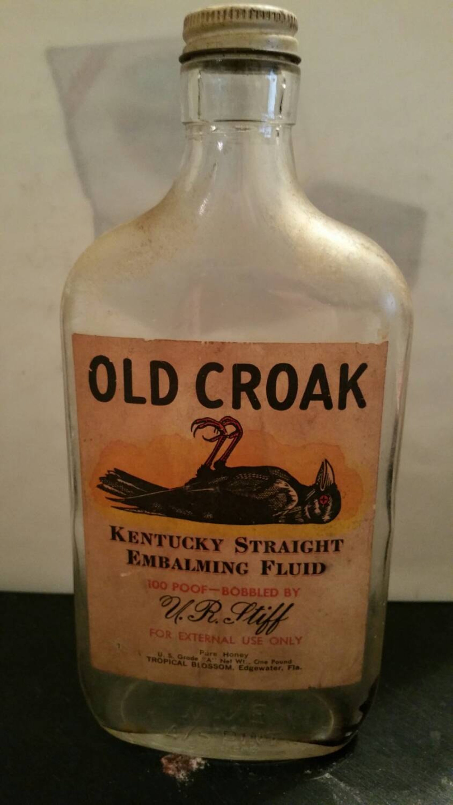 Old Croak Embalming Fluid Bottle Etsy