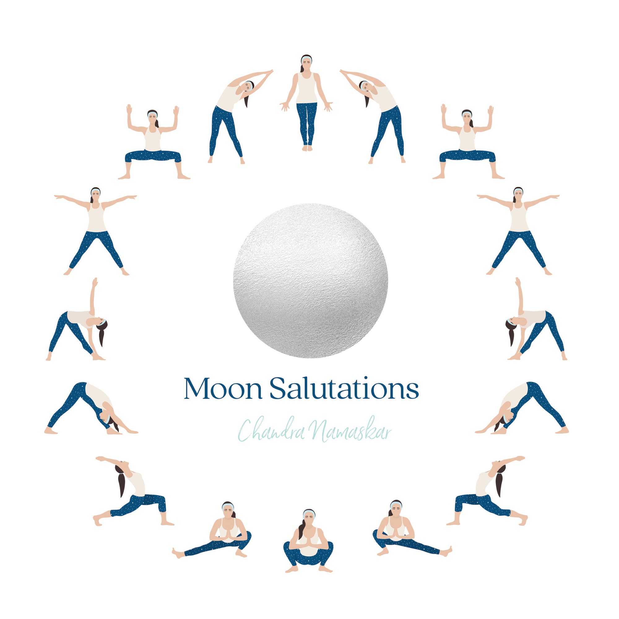 Sun Salutation Moon Salutation Printable Poster Etsy Sun Salutation Moon Salutation Printable Poster Etsy