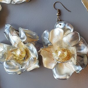 Gold #Boho rose#Valentine earrings & pearls Bridal recycled Eco-Chic sets. colorful sets for BRIDESMAIDS too order custom colors or sets!
