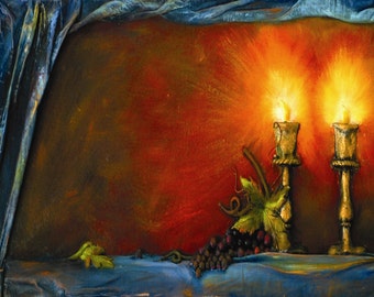 Velas navideñas de posavasos: un tapete de madera colocado debajo de una copa de vino protege el mantel y luego cuelga la obra de arte en la pared. ¡El regalo perfecto para una anfitriona!