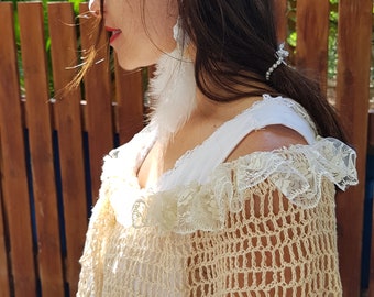 Peineta nupcial rosa vainilla++ Bodas bohemias en organza, aspecto campestre romántico ecléctico disponible en colores - Damas de honor Artículo n.° P