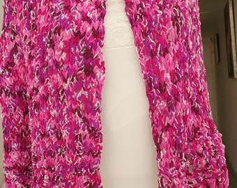 Chal/envoltura, top grande Shabby chic OOAK, colorido boho ecléctico. Accesorio glamoroso con textura artística. Zoomwear ¡Perfecto para cualquier edad y tamaño!
