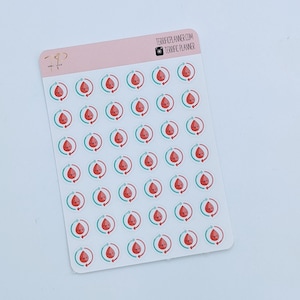 Monthly, Period, Cycle Tracker, Planner Stickers, Icon Stickers