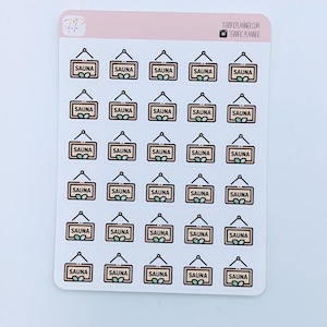 Sauna, Self Care, Relaxing, Planner Sticker,  Icon Stickers