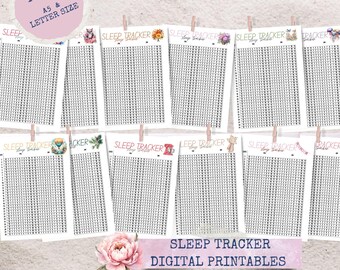 Sleep Tracker Digital Printable - Self Care Page - Journal Page Size A5 and Letter
