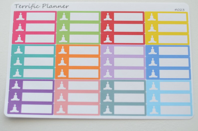 Yoga Workout Stickers Multi Colors For Planners 023 image 1