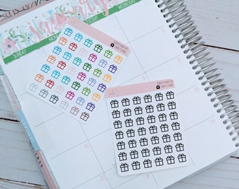Gift Icon Planner Stickers: Birthday Reminder Stickers