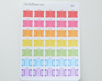 Suitcase, Luggage, Travel, Vacation, Planner Stickers